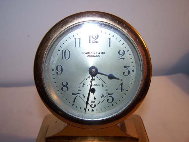 A Fine Diminutive Antique Chelsea Desk Clock in 'Rose' Bronze with 3" Dial made in 1922 — image 2